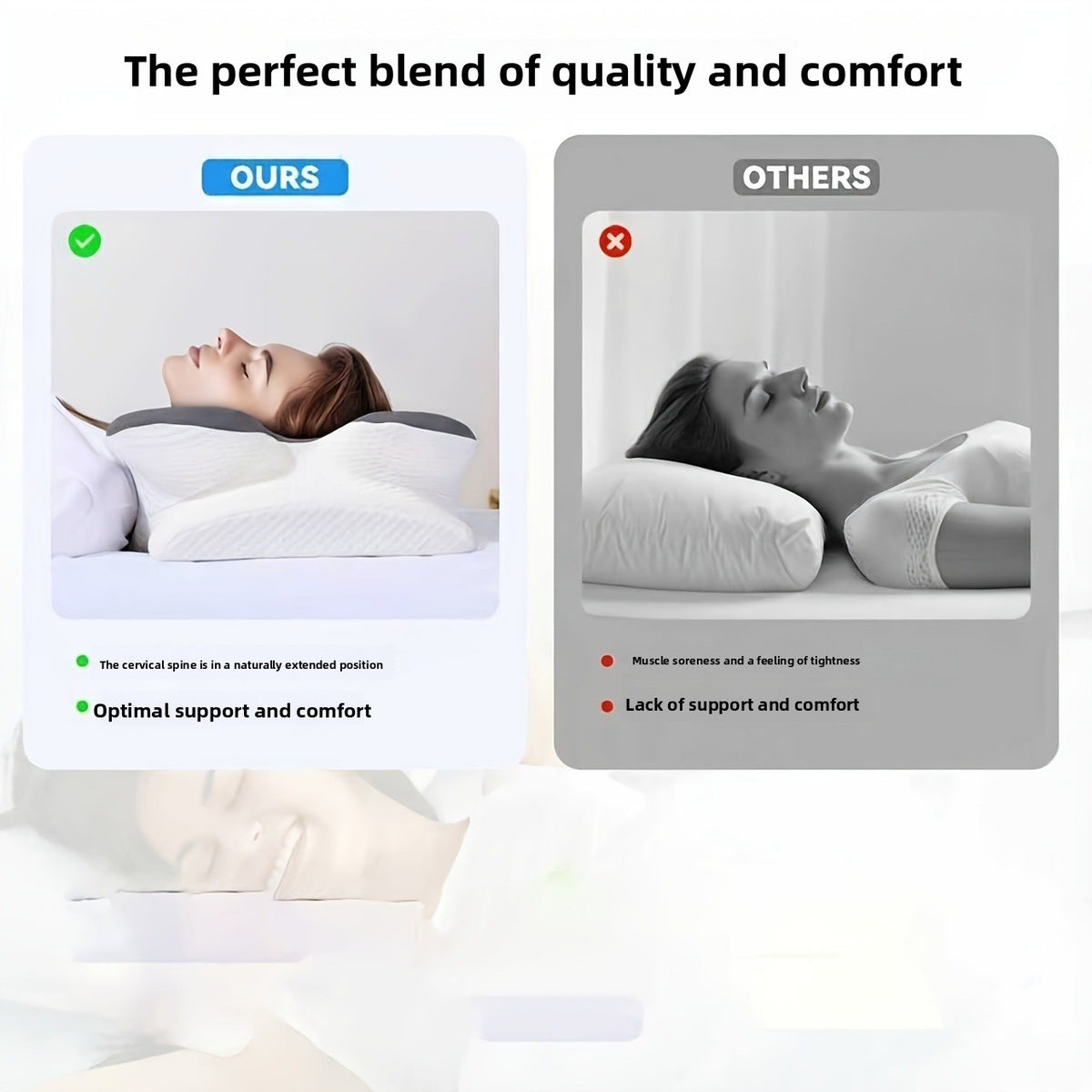 Memory Foam Pillow Slow Rebound Cervical Pillow with Washable Pillowcase